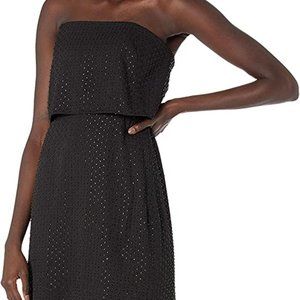 Halston Heritage Women's Strapless Tiered Slim Embellished Gown MSRP $349